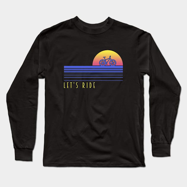 LET'S RIDE BIKE RETRO STRIPES Long Sleeve T-Shirt by JWOLF